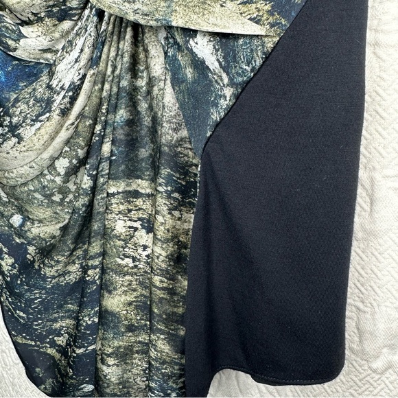 Helmut Lang Stretch Silk Raven Print Sateen Twisted Waist Sleeveless Top - Picture 13 of 13